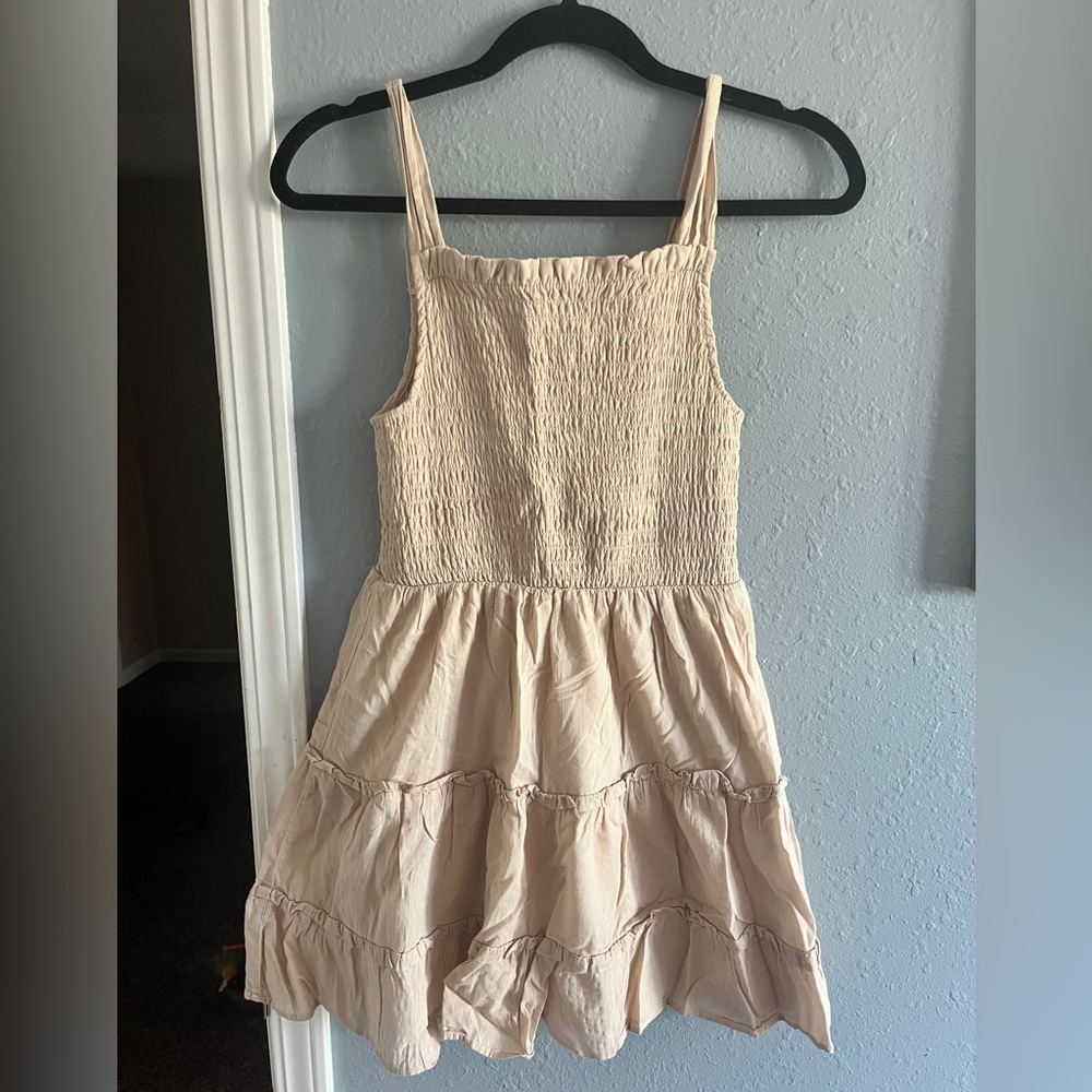 Wild Fable Cream Smocked Dress